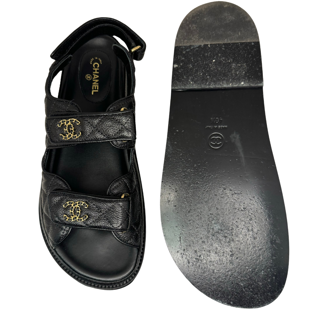 Chanel Leather Dad Sandals