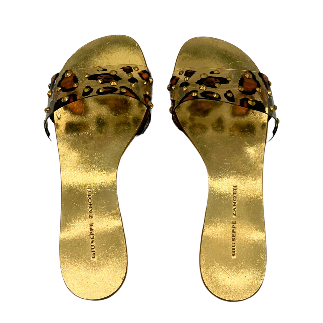 Gisueppe Zanotti Leopard-Print Studded Sandals