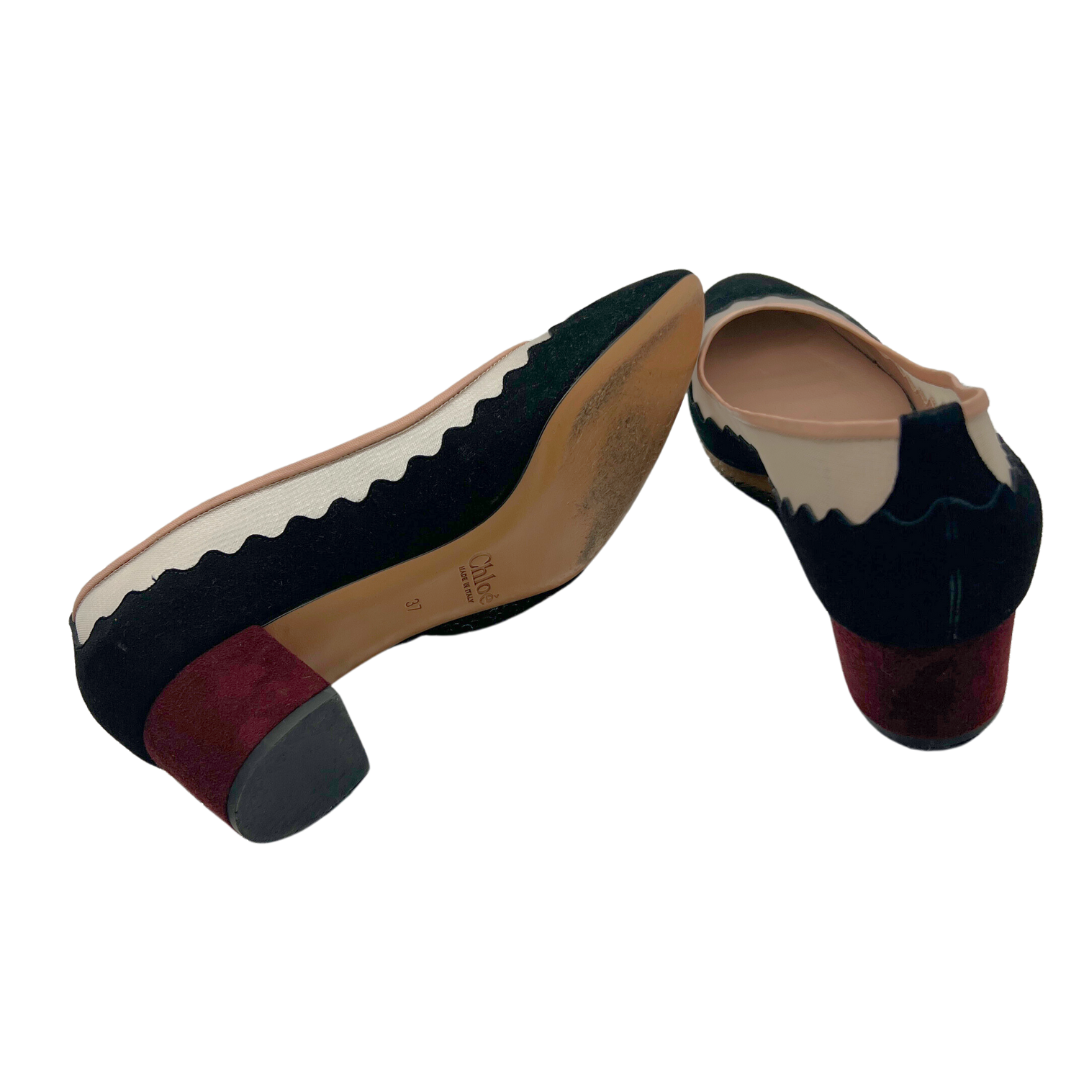 Chloe Suede Scalloped Heel
