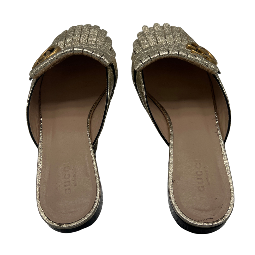 Gucci Marmont Fringed Mules