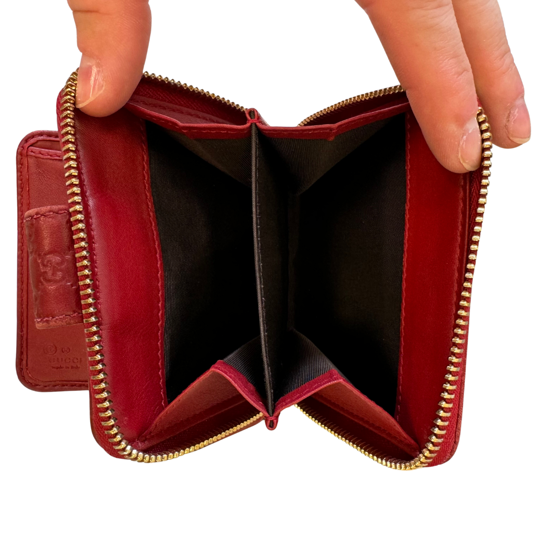 Gucci Microguccissima Red Leather Wallet