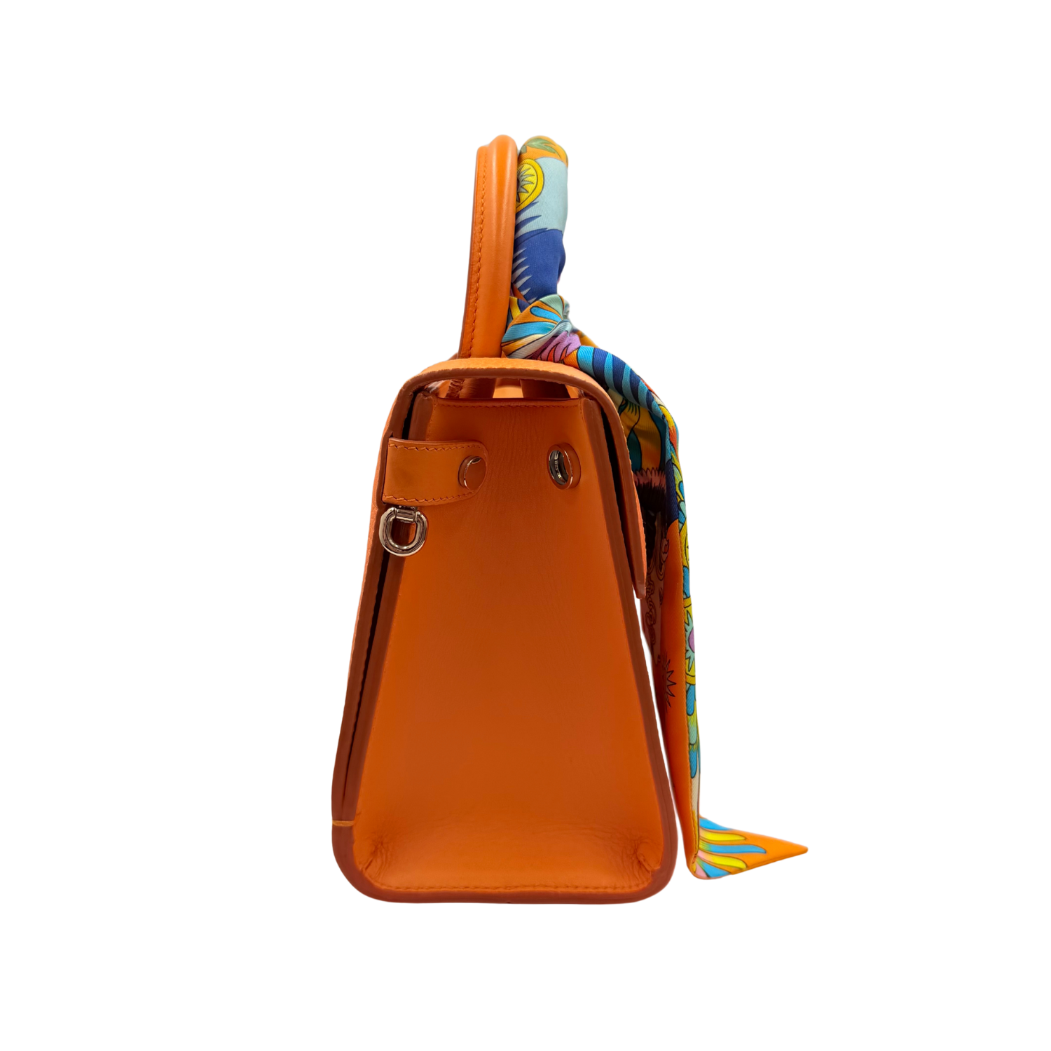 Christian Dior Mini Leather Diorever Crossbody Bag with Top Handle Orange (Comes with Hermès Twilly)