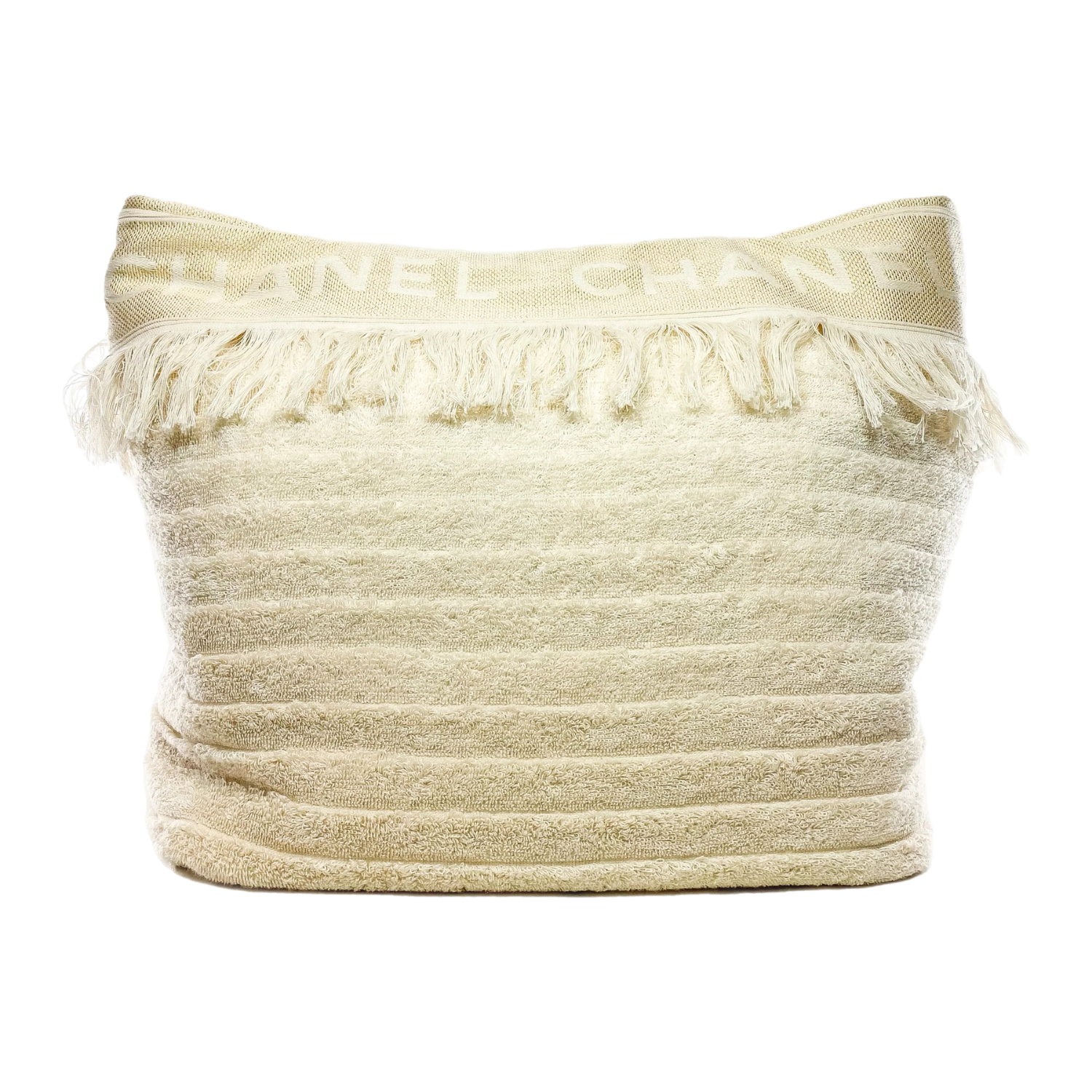 Chanel Ivory Terry Cloth Tote Beachwear Set