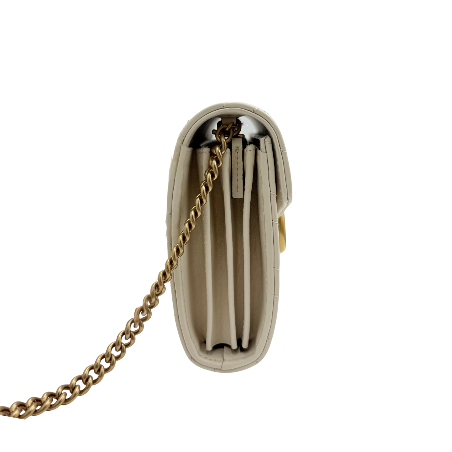 Gucci GG Marmont Wallet On Chain White