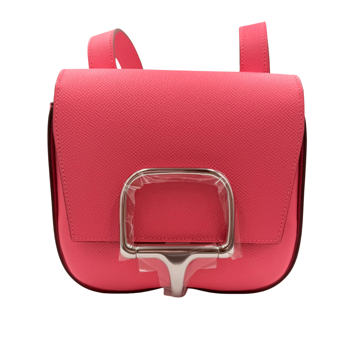 Hermès Mini Della Cavalleria Epsom Leather with Palladium Hardware Rose Azalee