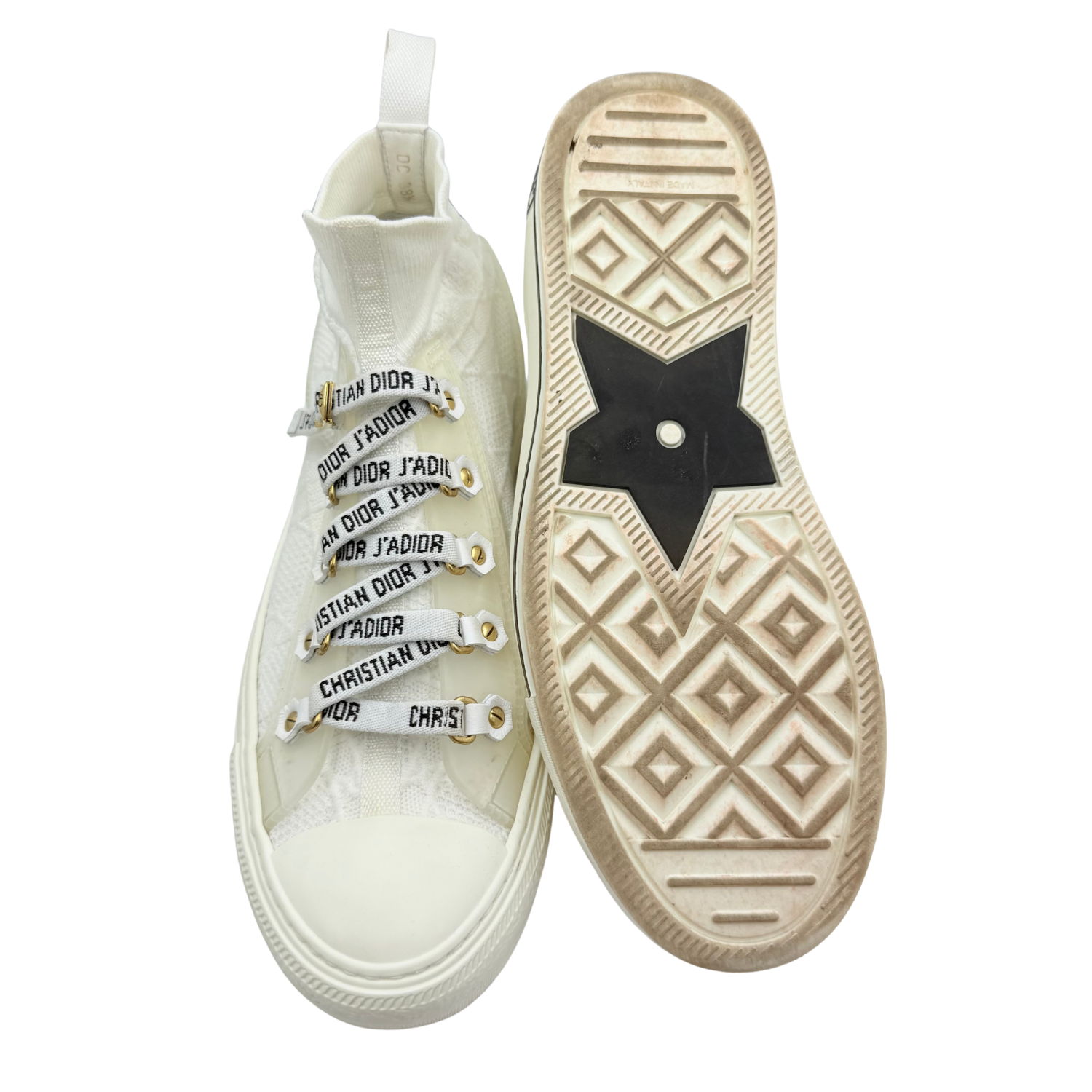 Christian Dior Slip On High Top Sneakers Cream