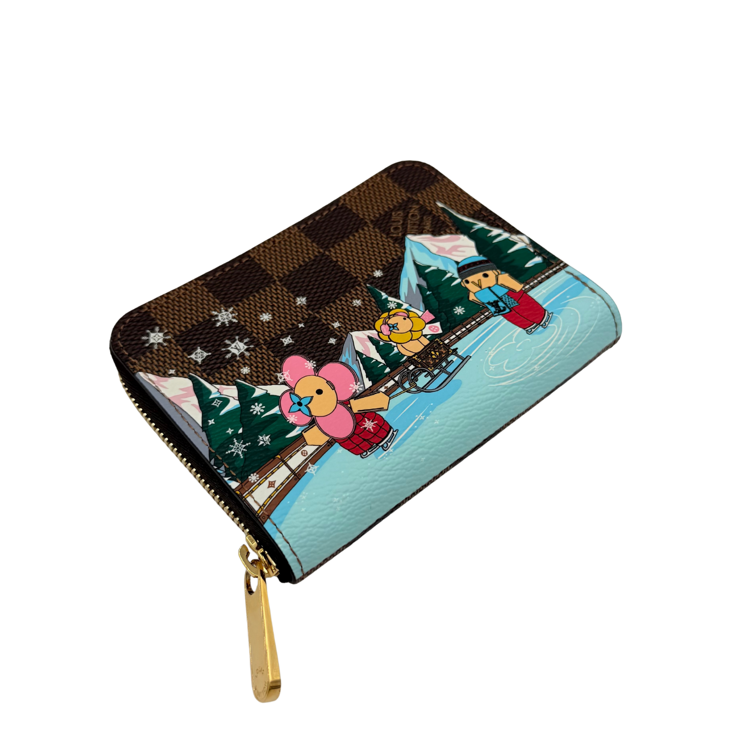 Louis Vuitton Damier Ebene 2023 Christmas Animation Alpine Zippy Wallet