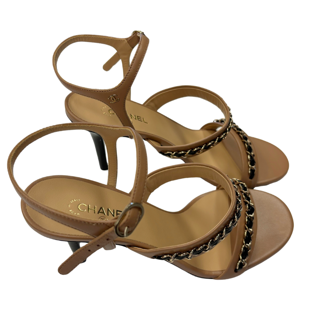 Chanel Leather Chain Strap Sandals
