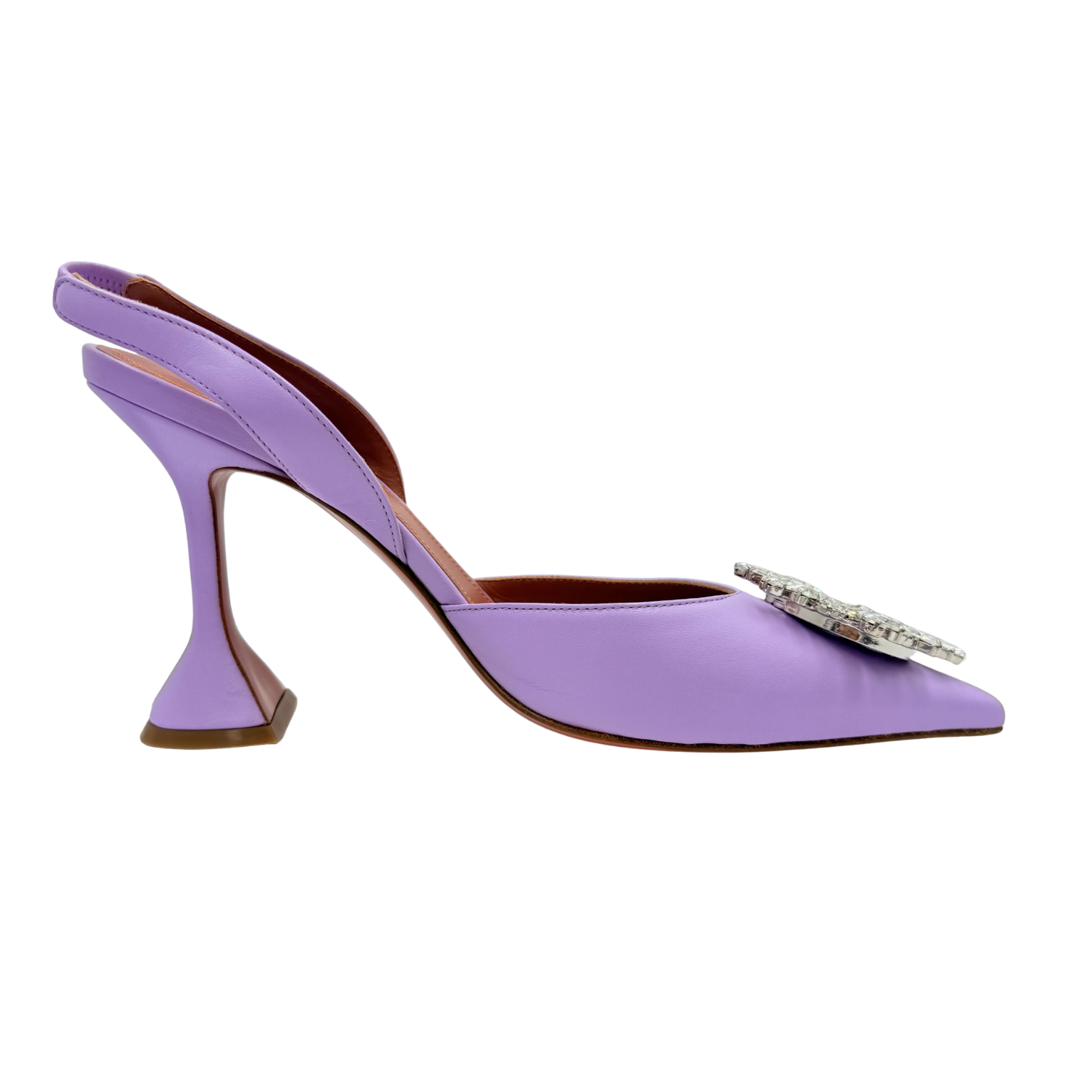 Amina Muaddi Begum Slingback Block Heels Violet