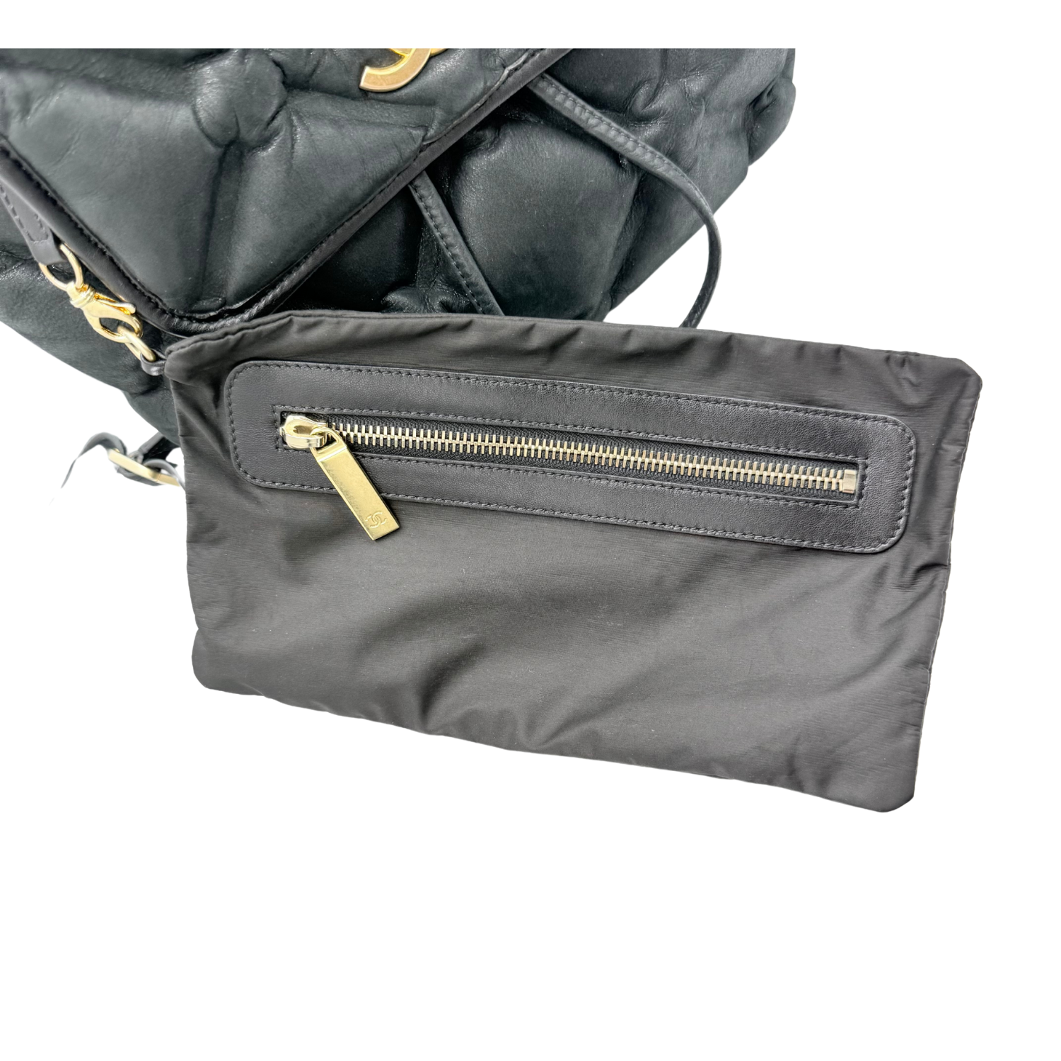 Chanel Quilted Cuban Chesterfield Backpack Black