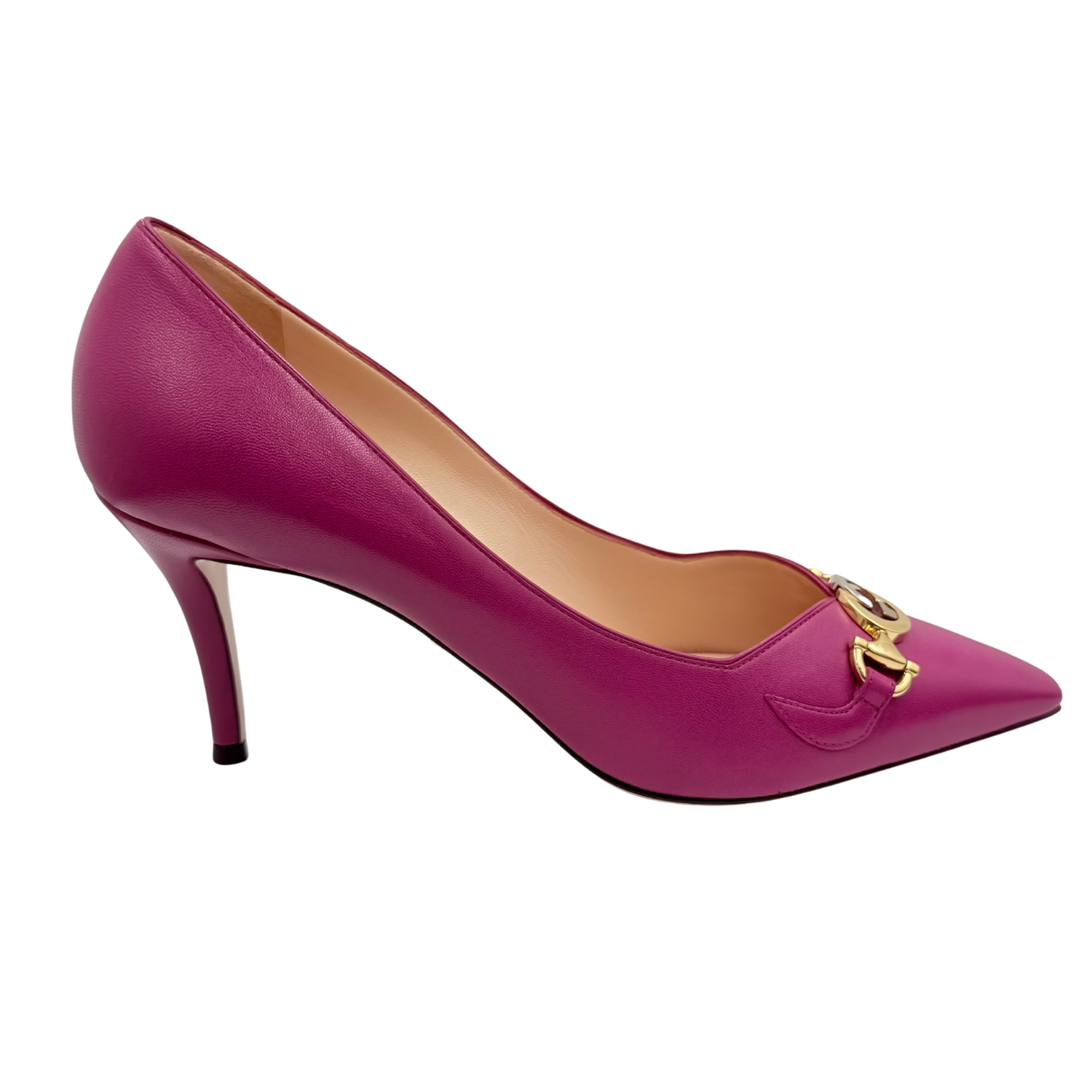 Gucci GG Zumi Leather Pump Magenta