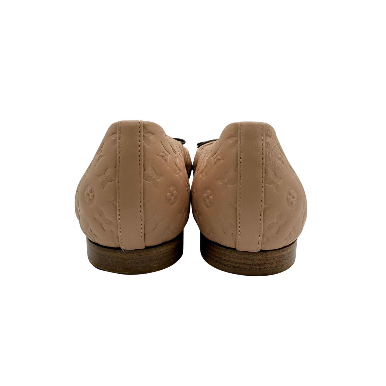 Louis Vuitton Monogram Embossed Nina Ballet Flats Tan
