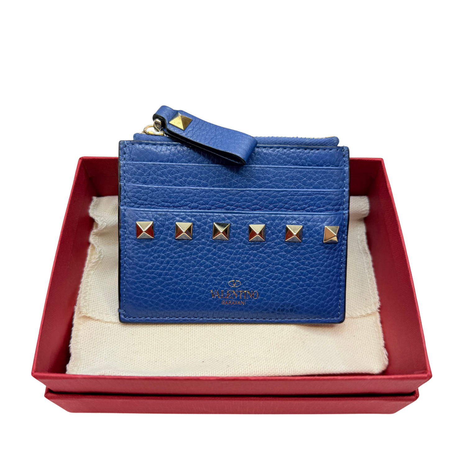 Valentino Rockstud Cardholder Blue
