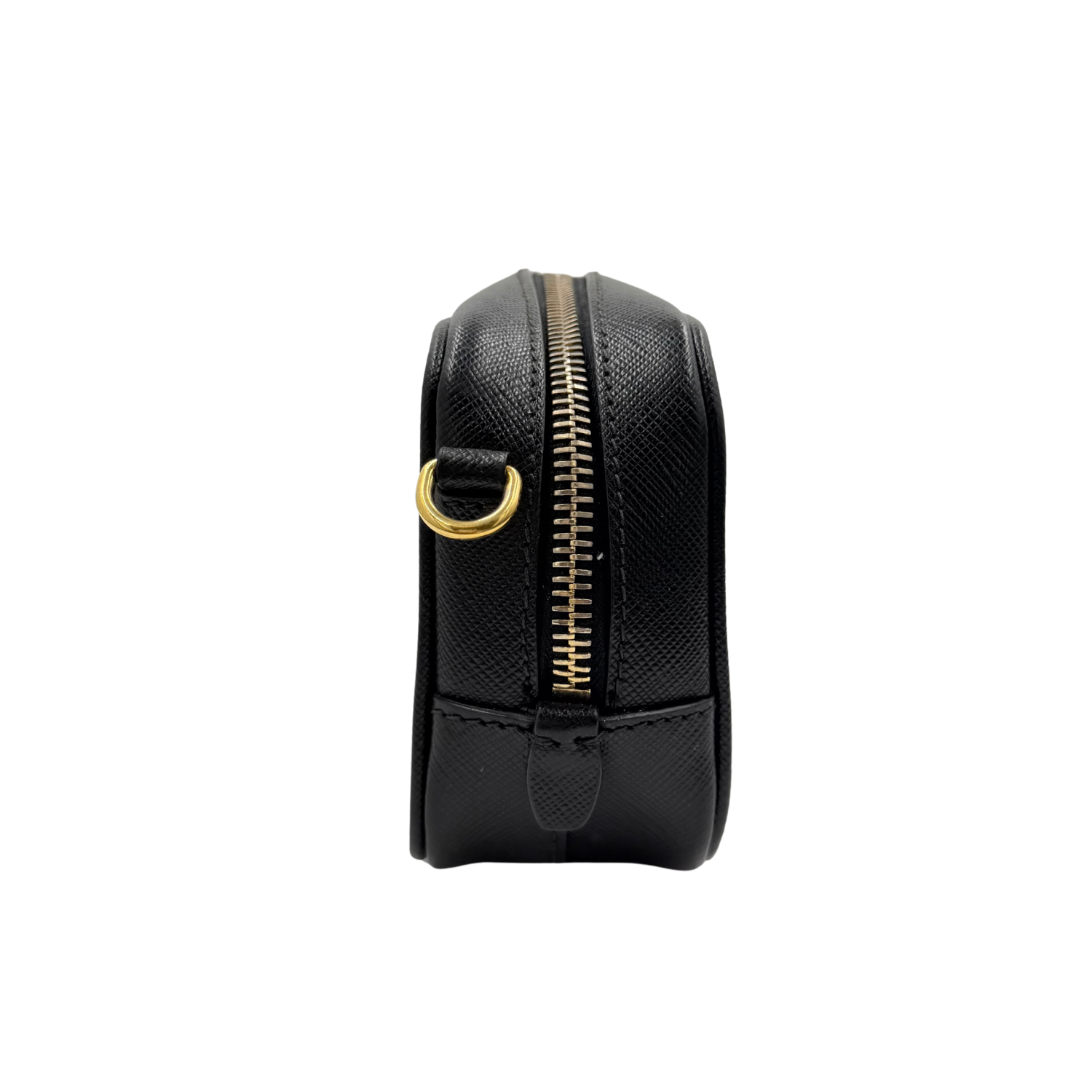 Prada Saffiano Mini Camera Crossbody Bag Black