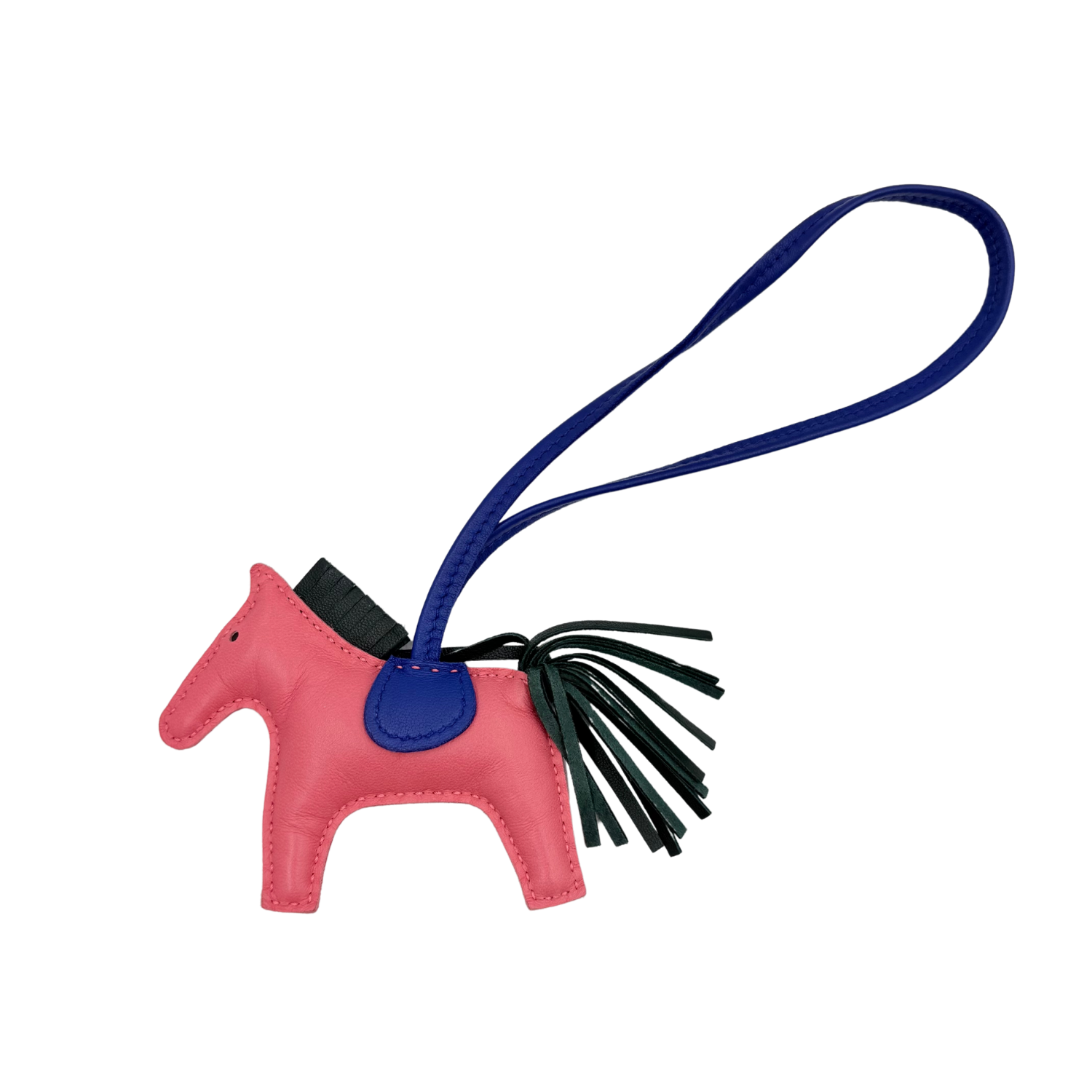 Hermès PM Rodeo Bag Charm Pegase Blue Electric, Vert Cypress, Rose Azalee