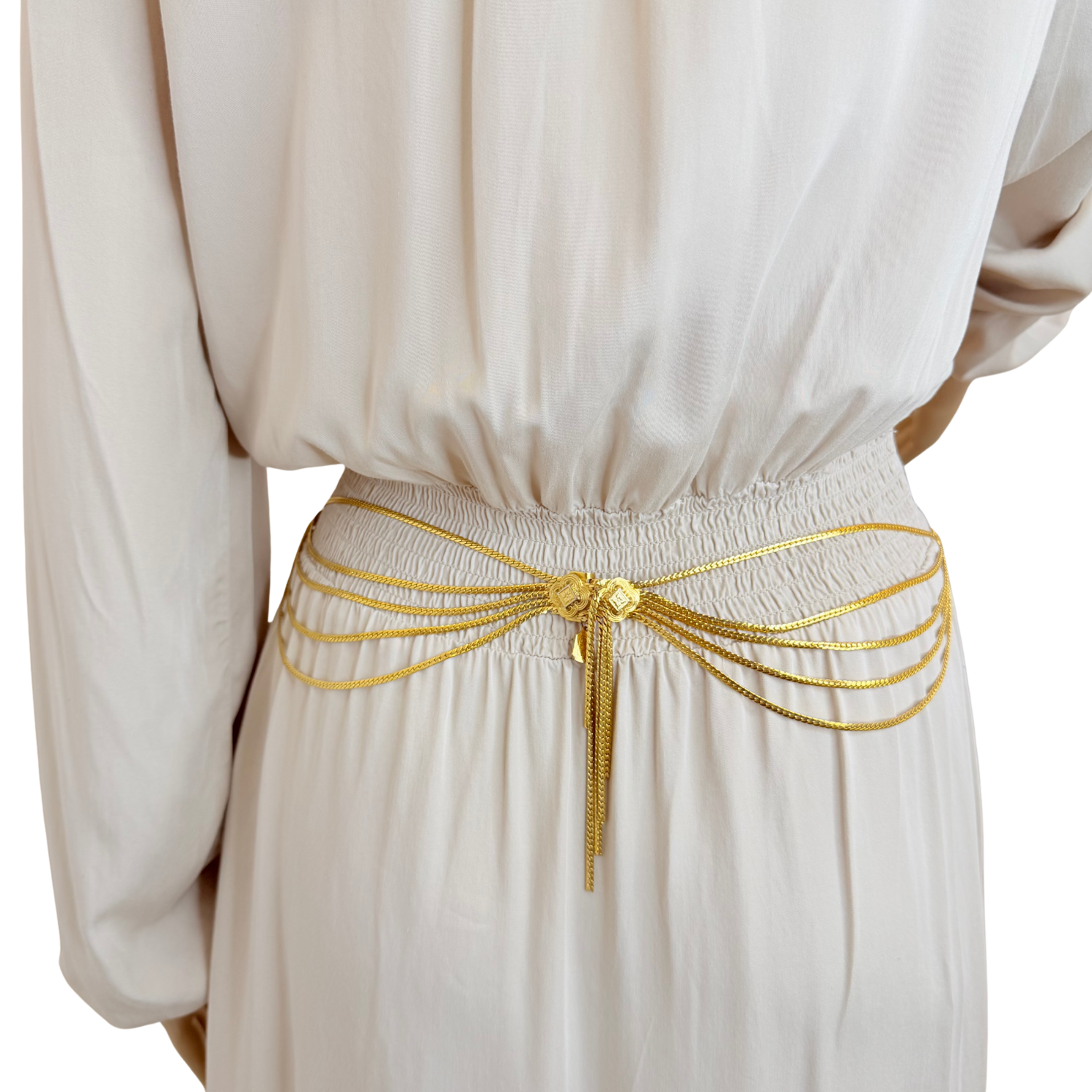 Christian Dior 1980s Draped Strain Chain Belt Gold