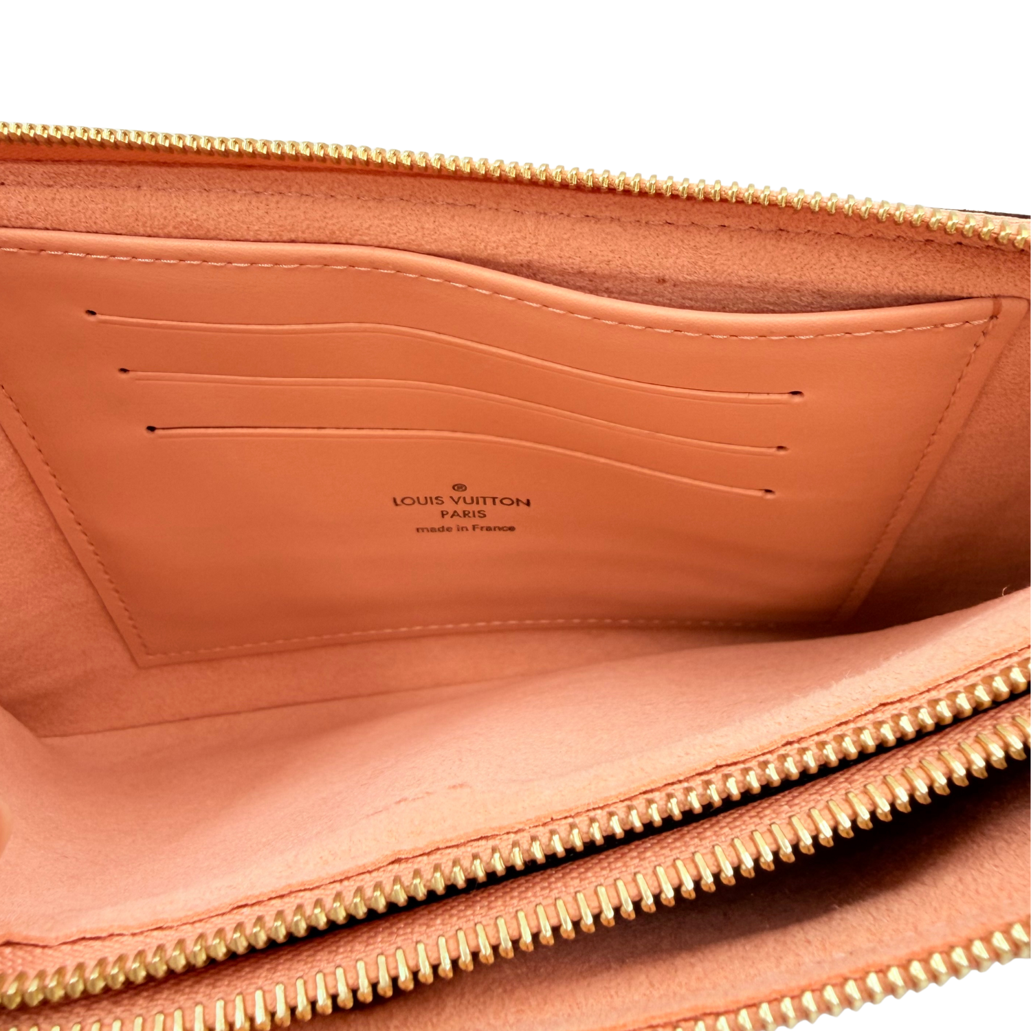 Louis Vuitton Damier Ebene Double Zip Pochette Brown