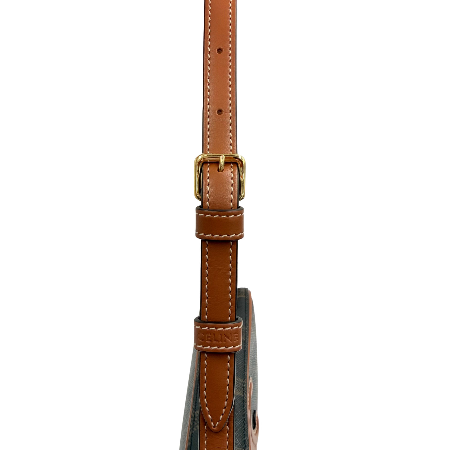 Celine Mini Triomphe Canvas Camera Shoulder Bag Tan