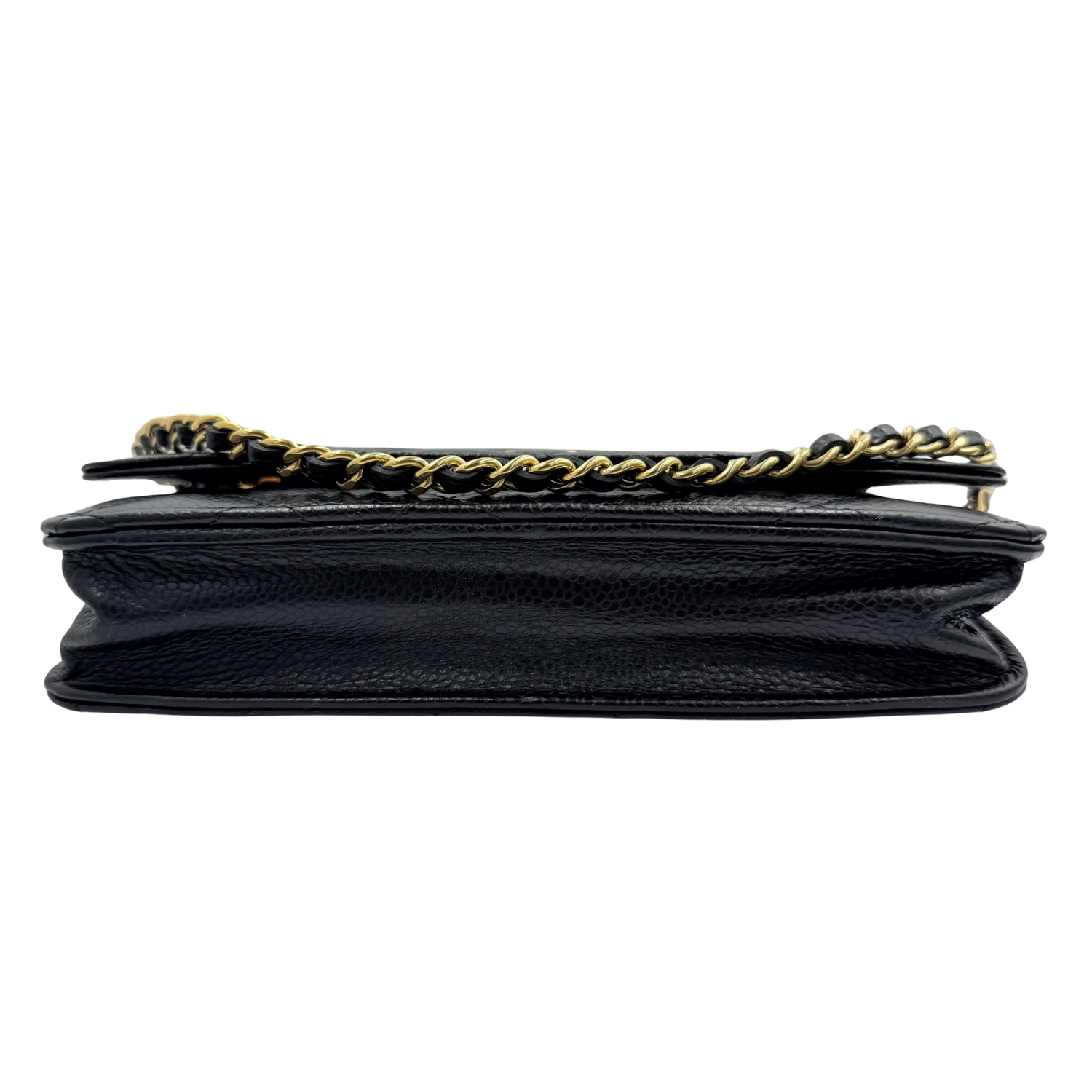 Chanel Classic Quilted Wallet On Chain Black Microchipped