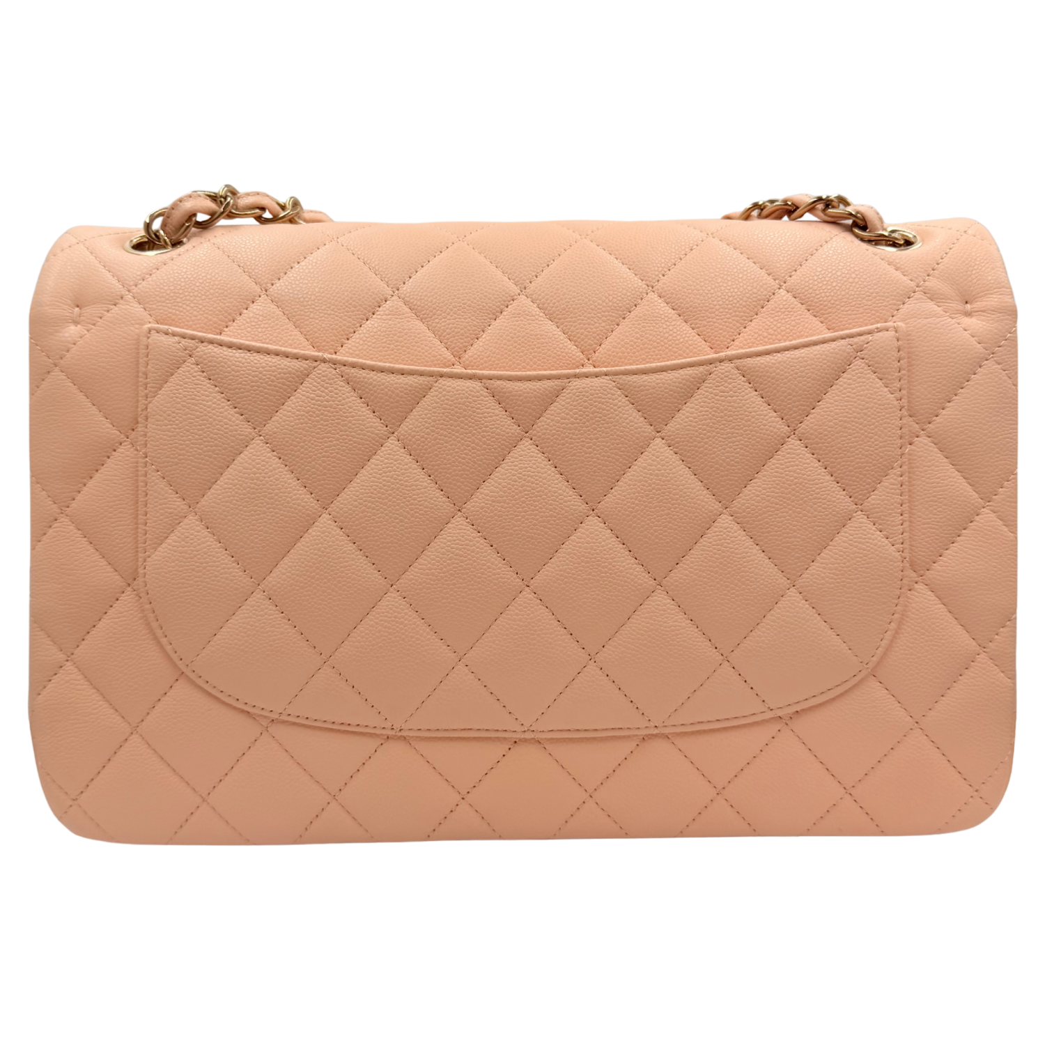Chanel Caviar Quilted Jumbo Classic Double Flap Bag Apricot