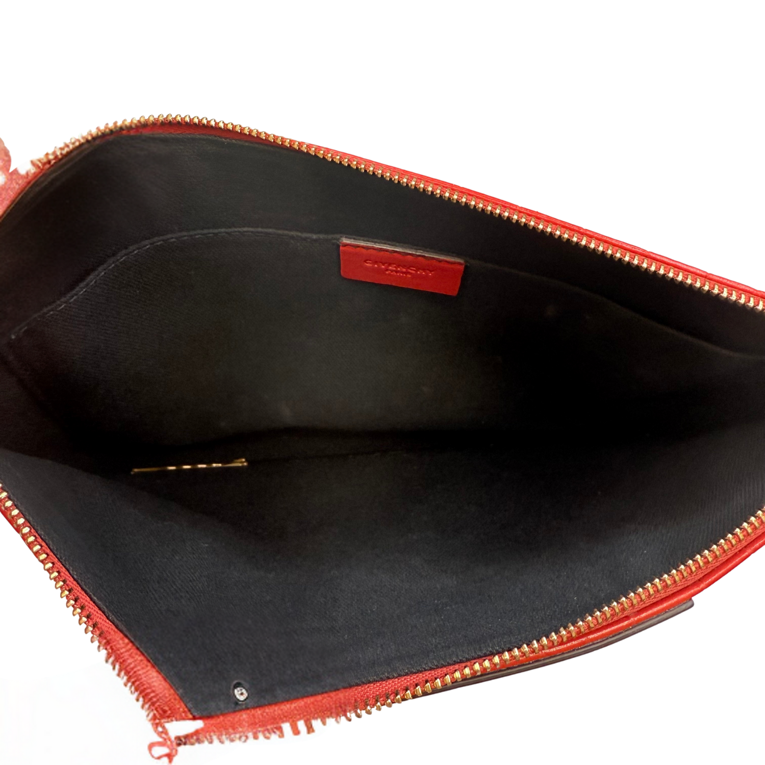 Givenchy Antigona Croco Embossed Leather Medium Clutch Red