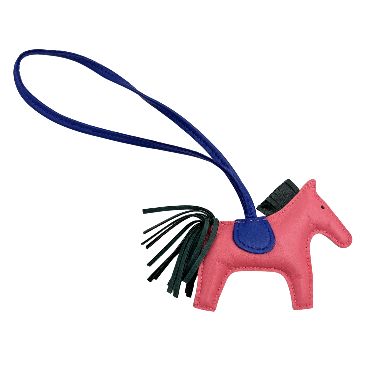 Hermès PM Rodeo Bag Charm Pegase Blue Electric, Vert Cypress, Rose Azalee