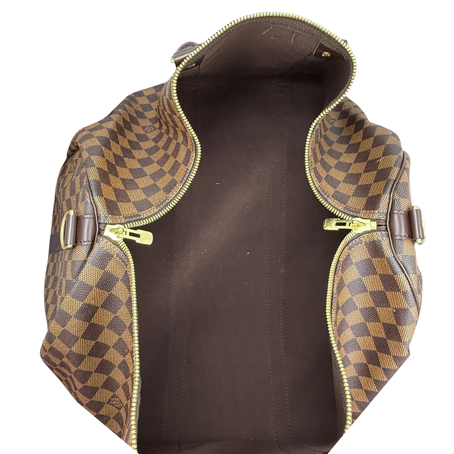 Louis Vuitton Damier Ebene Keepall Bandouliere 55 Brown