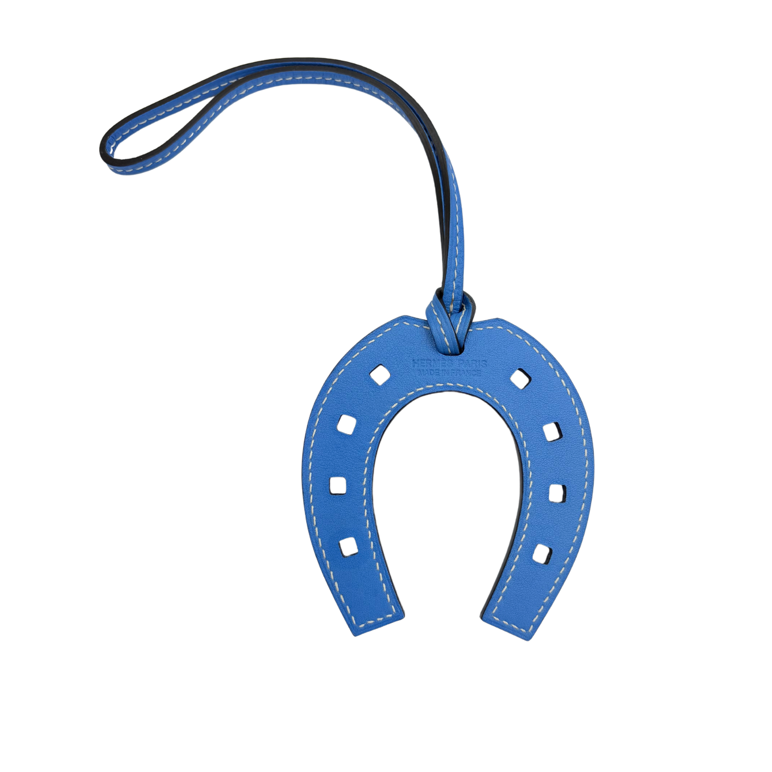 Hermès PM Paddock Horse Shoe Bag Charm Bleu Paradise