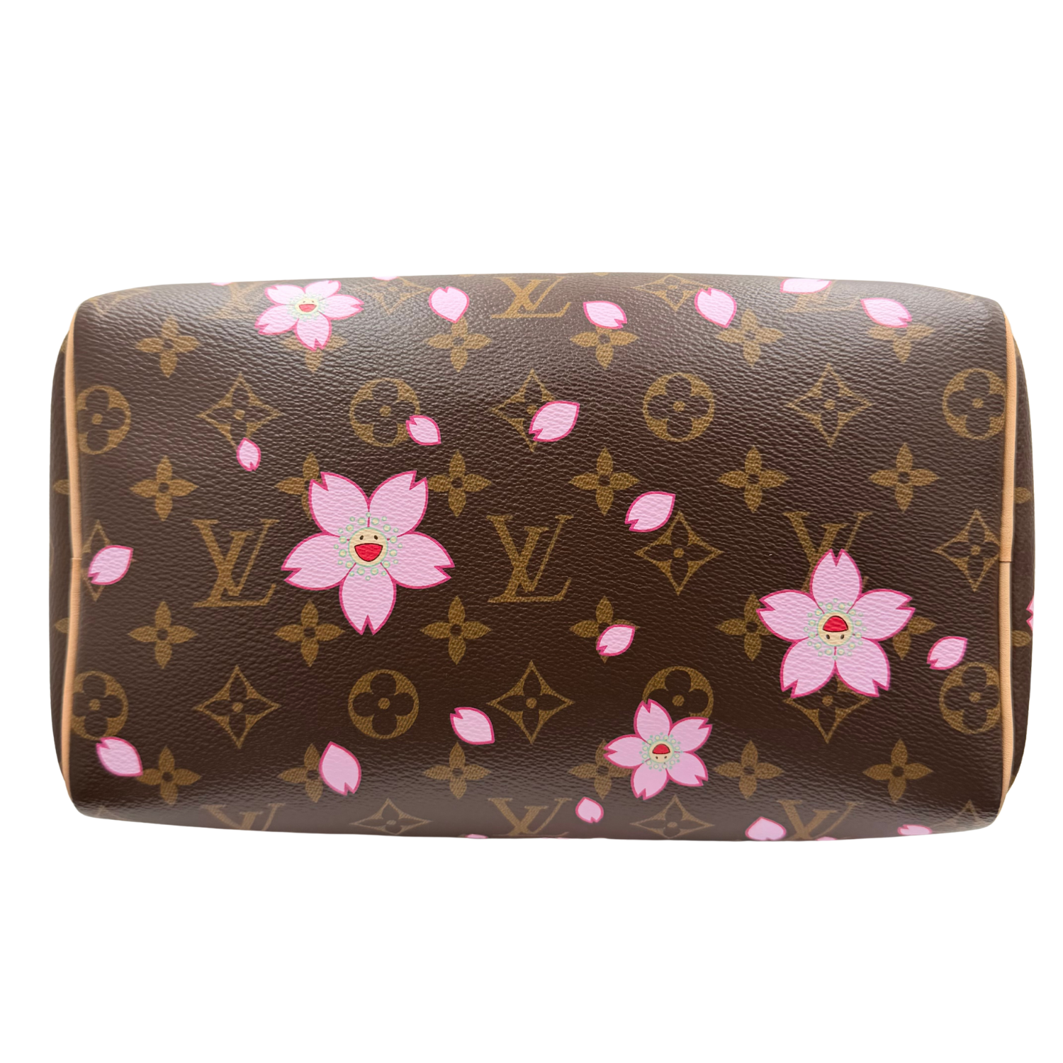 Louis Vuitton LV X Takashi Murakami Monogram Cherry Blossom Speedy Bandouliere 25 Sakura Brown