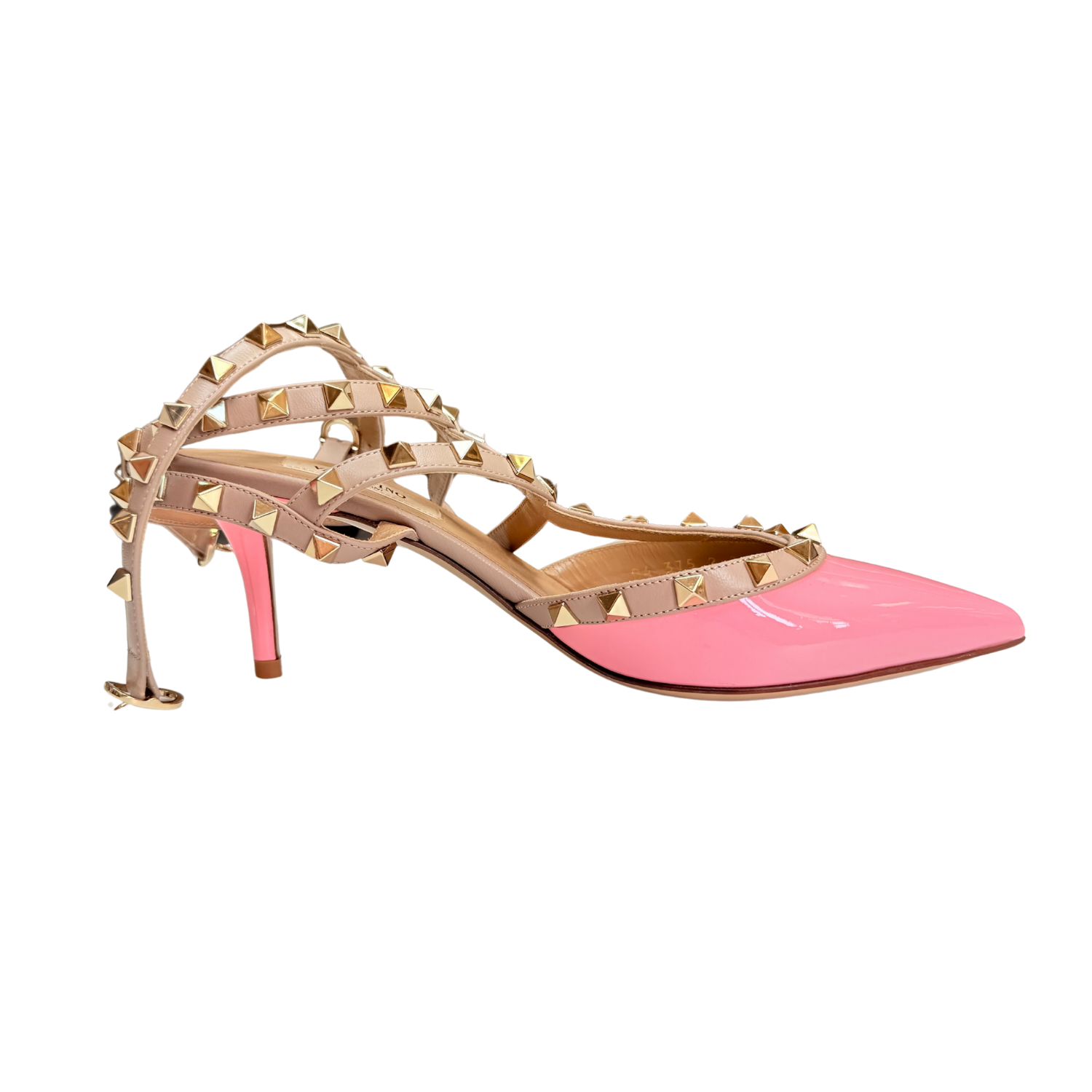 Valentino Rockstud Accents T-Strap Pumps Pink