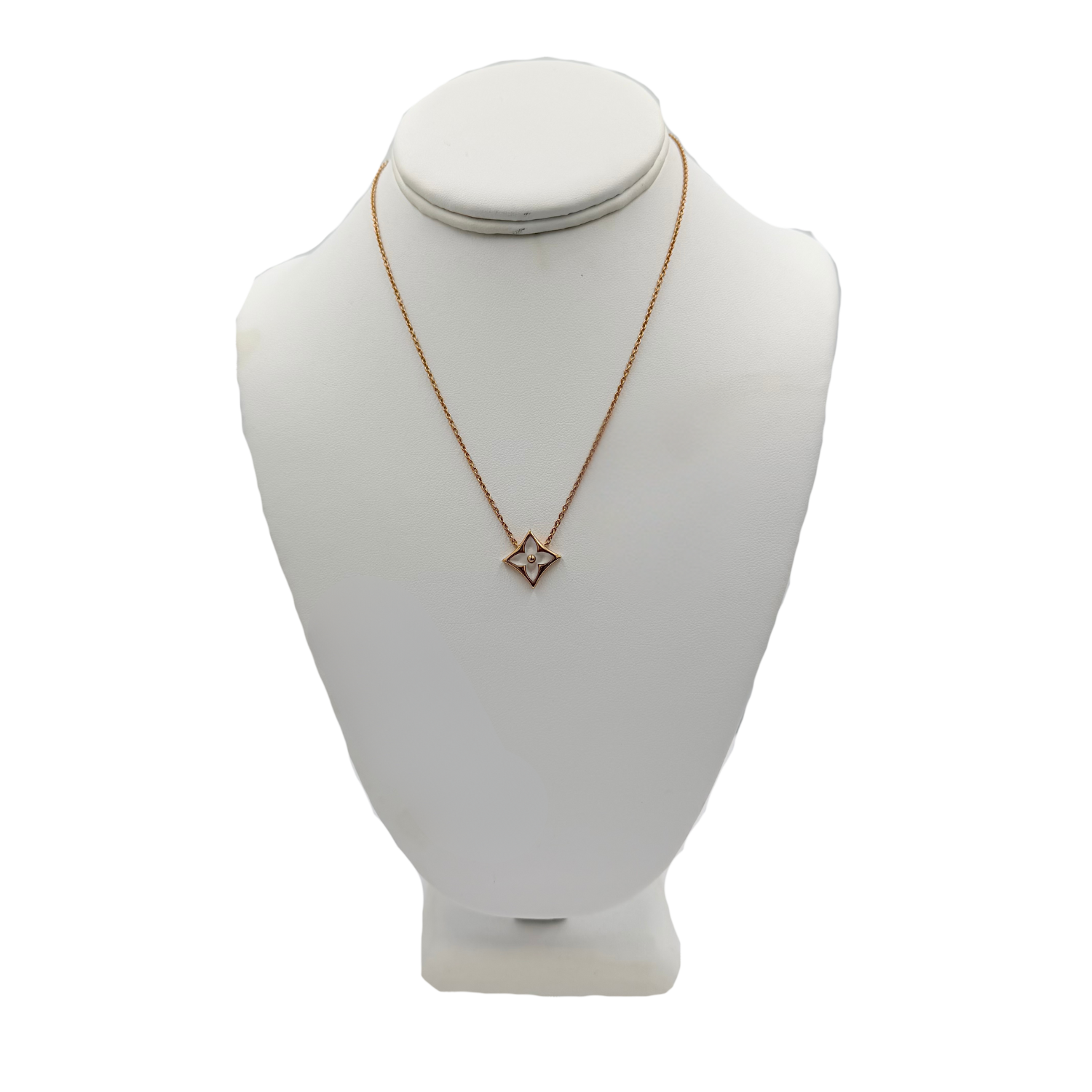 Louis Vuitton 18K Rose Gold Mother of Pearl Blossom BB Star Pendant Necklace