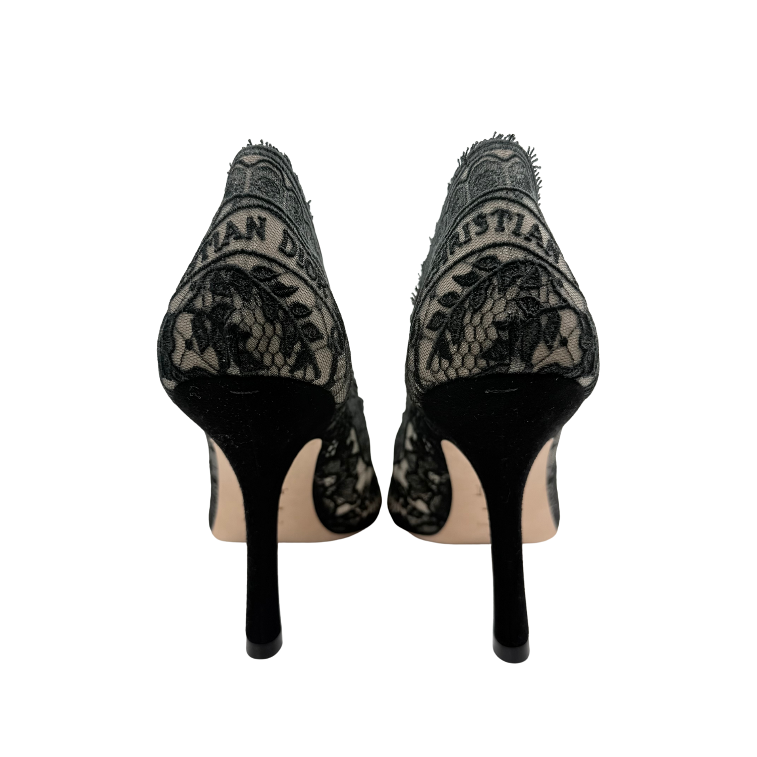 Christian Dior Lace Lace Pattern Pumps Black