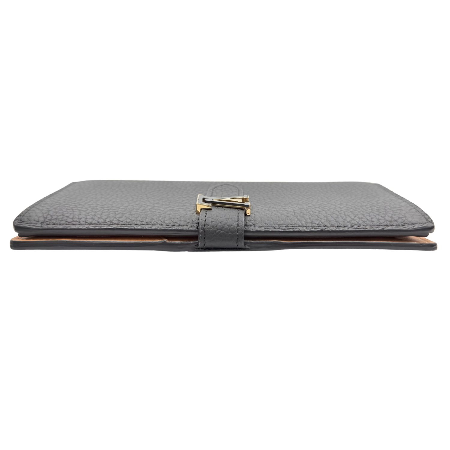 Louis Vuitton Taurillon LV Vertical Capucines Wallet Black Arizona