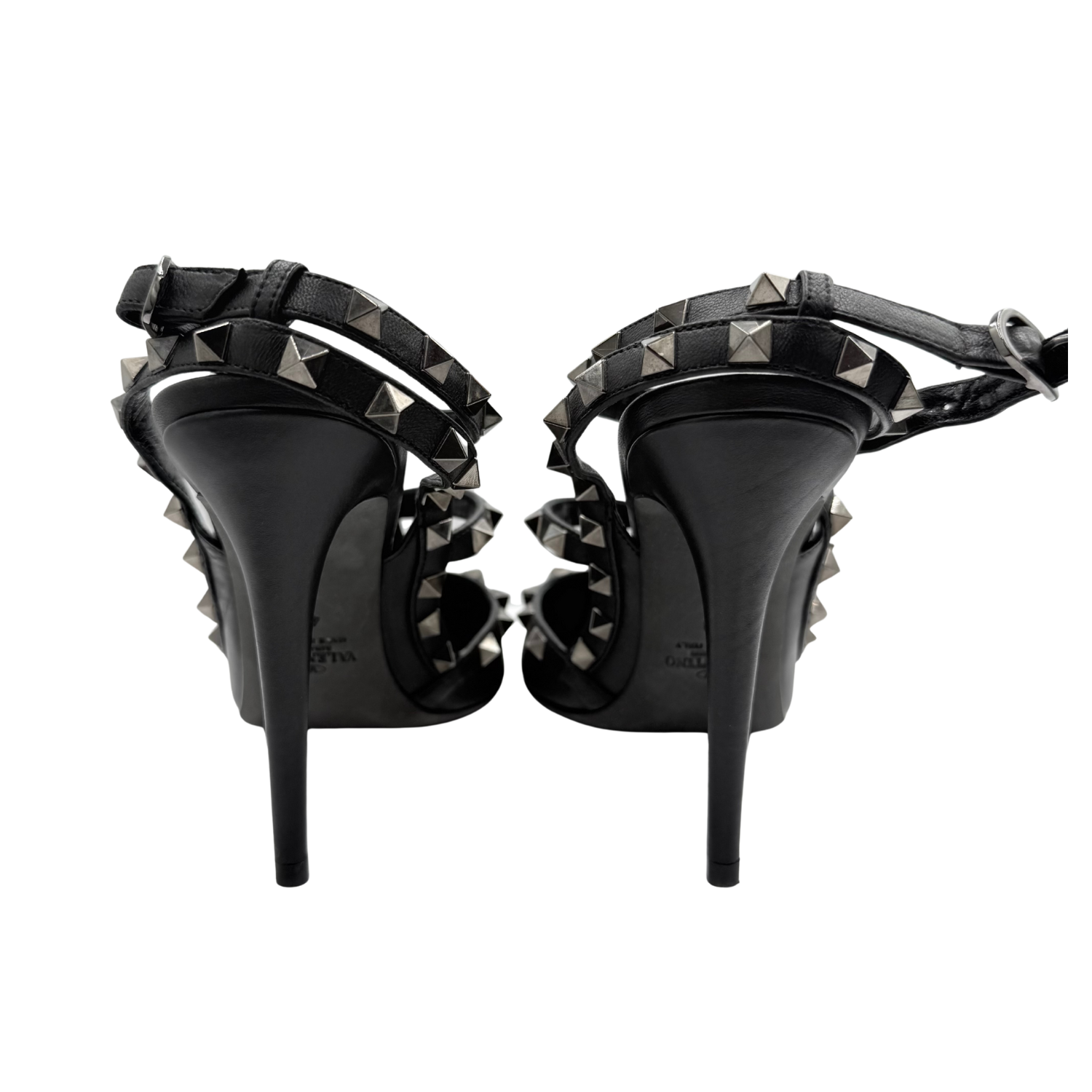 Valentino Rockstud Ankle Strap Pumps Tonal Studs 100mm Black