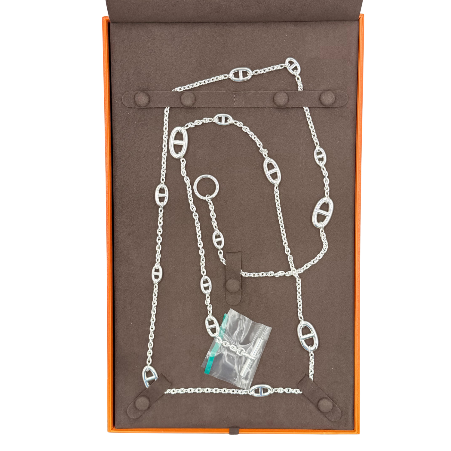 Hermès Farandole 120cm Long Necklace Silver