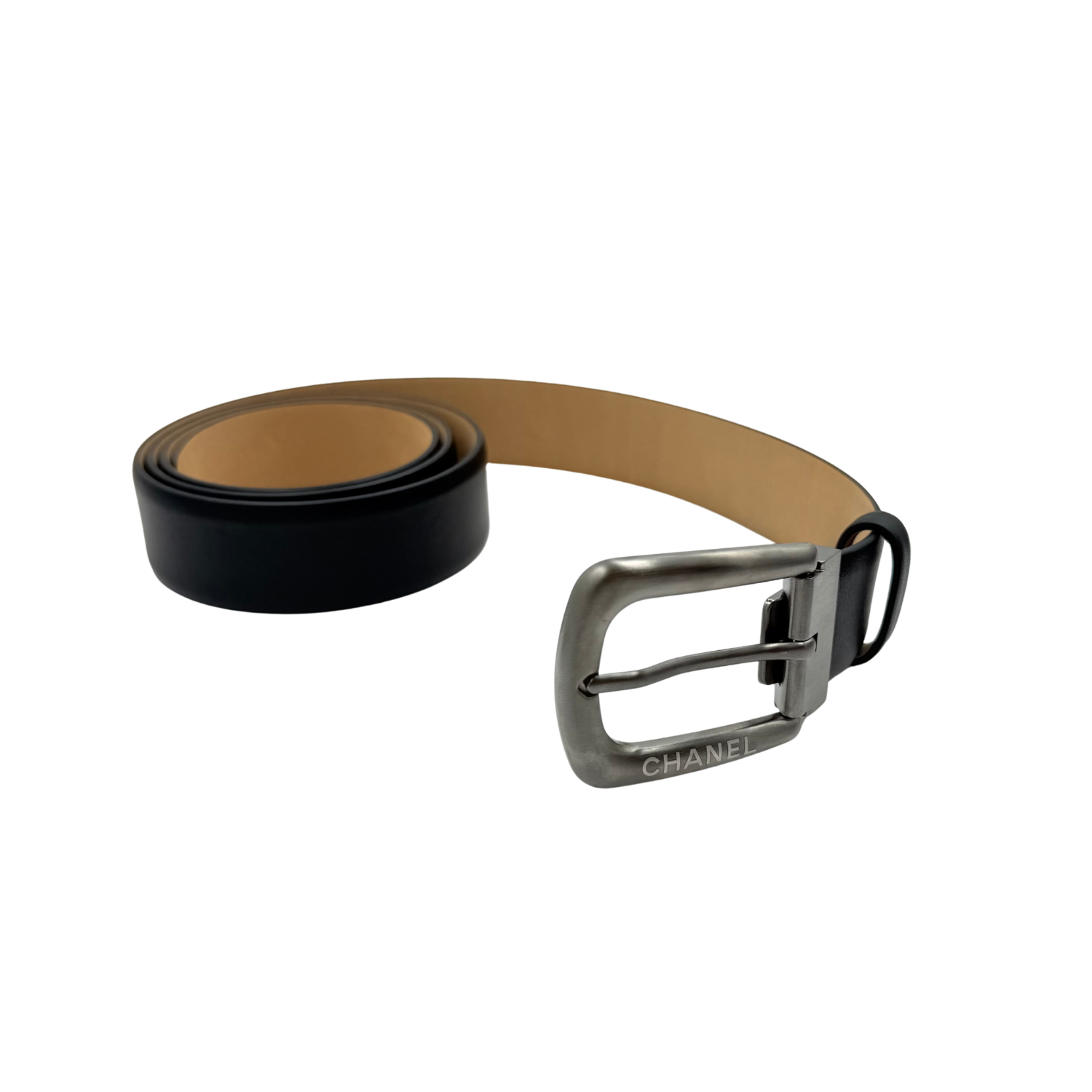 Chanel Leather Belt 95 Black