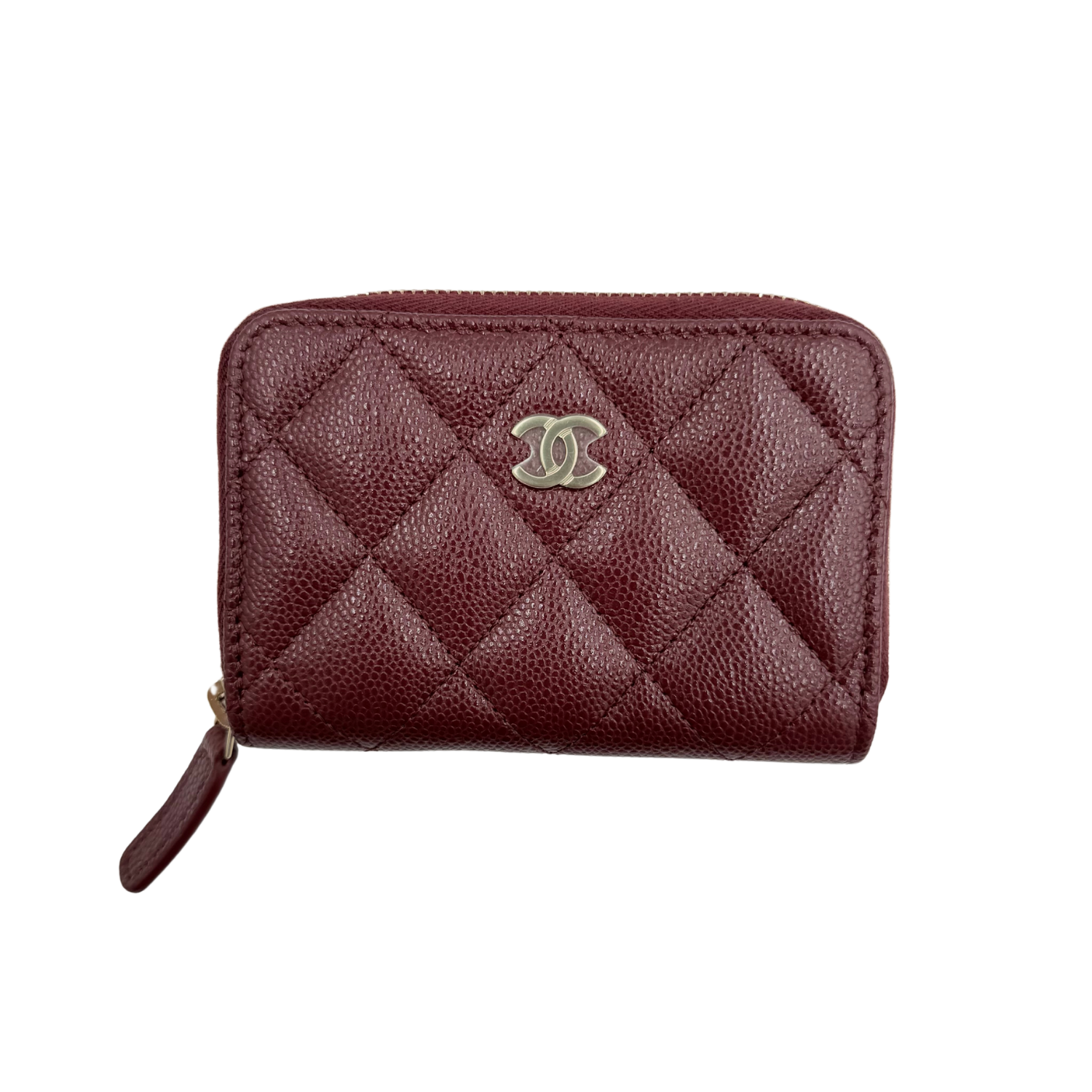 Chanel Small CC Zip Around Wallet Burgundy