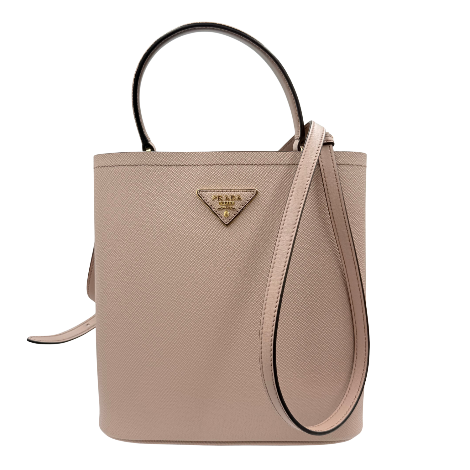 Prada Saffiano Leather Panier Bag Nude