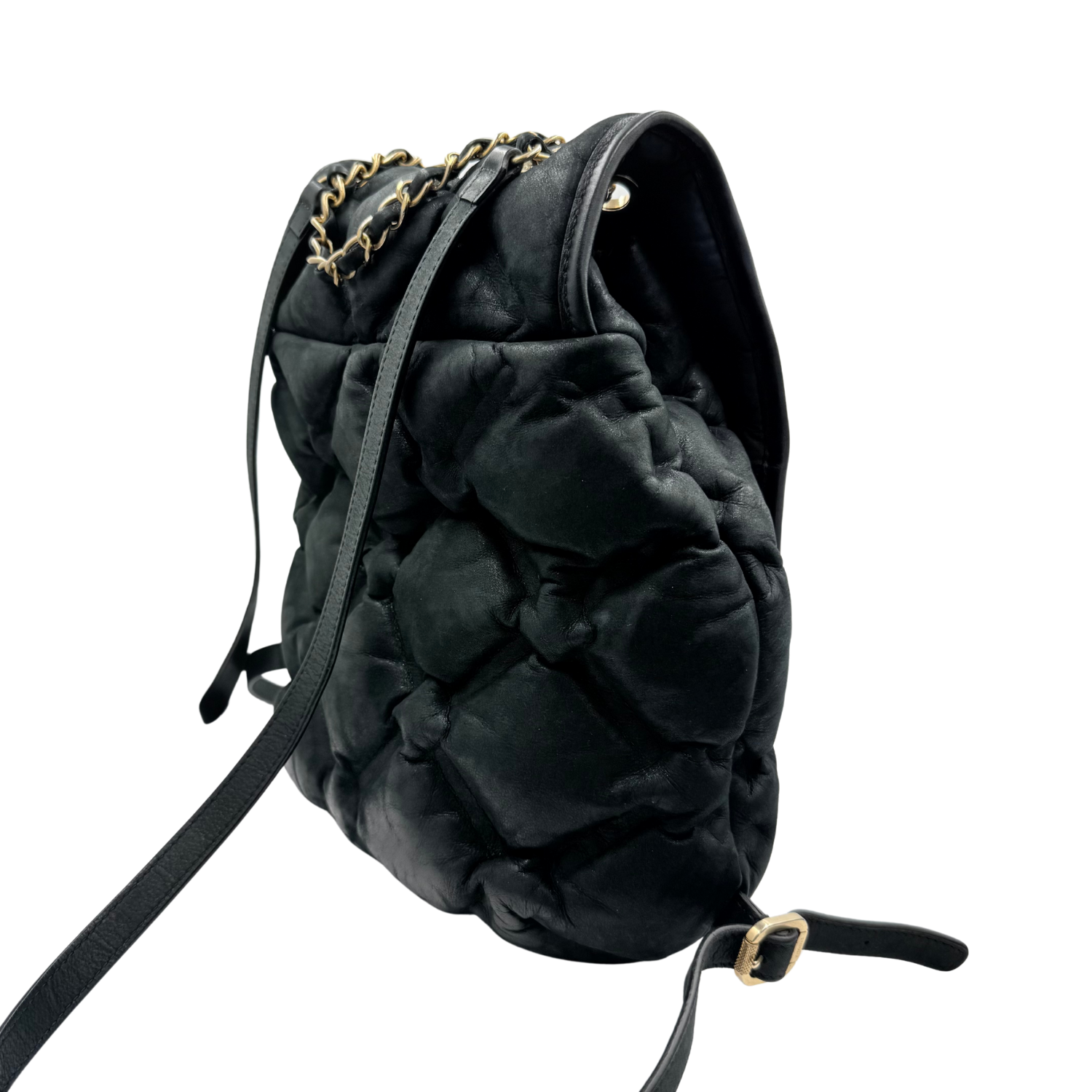 Chanel Quilted Cuban Chesterfield Backpack Black