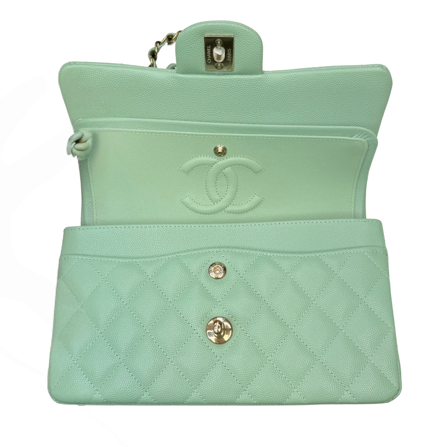 Chanel Small Classic Double Flap Light Green