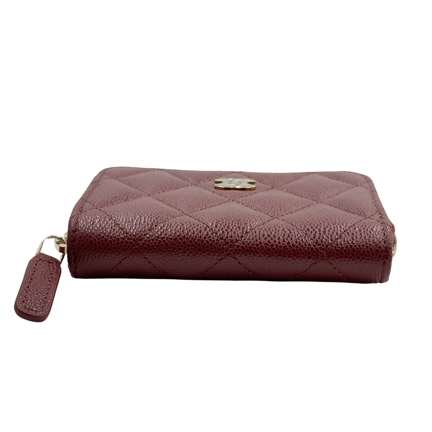 Chanel Small CC Zip Around Wallet Burgundy