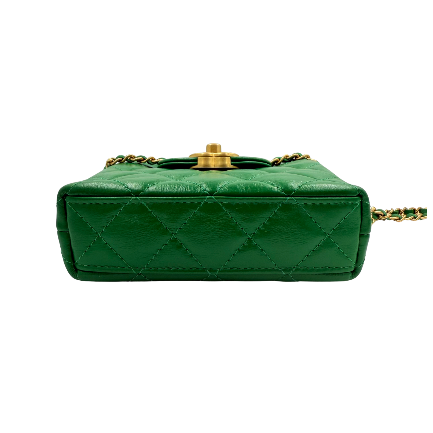 Chanel Quilted Nano Kelly Shopper Green