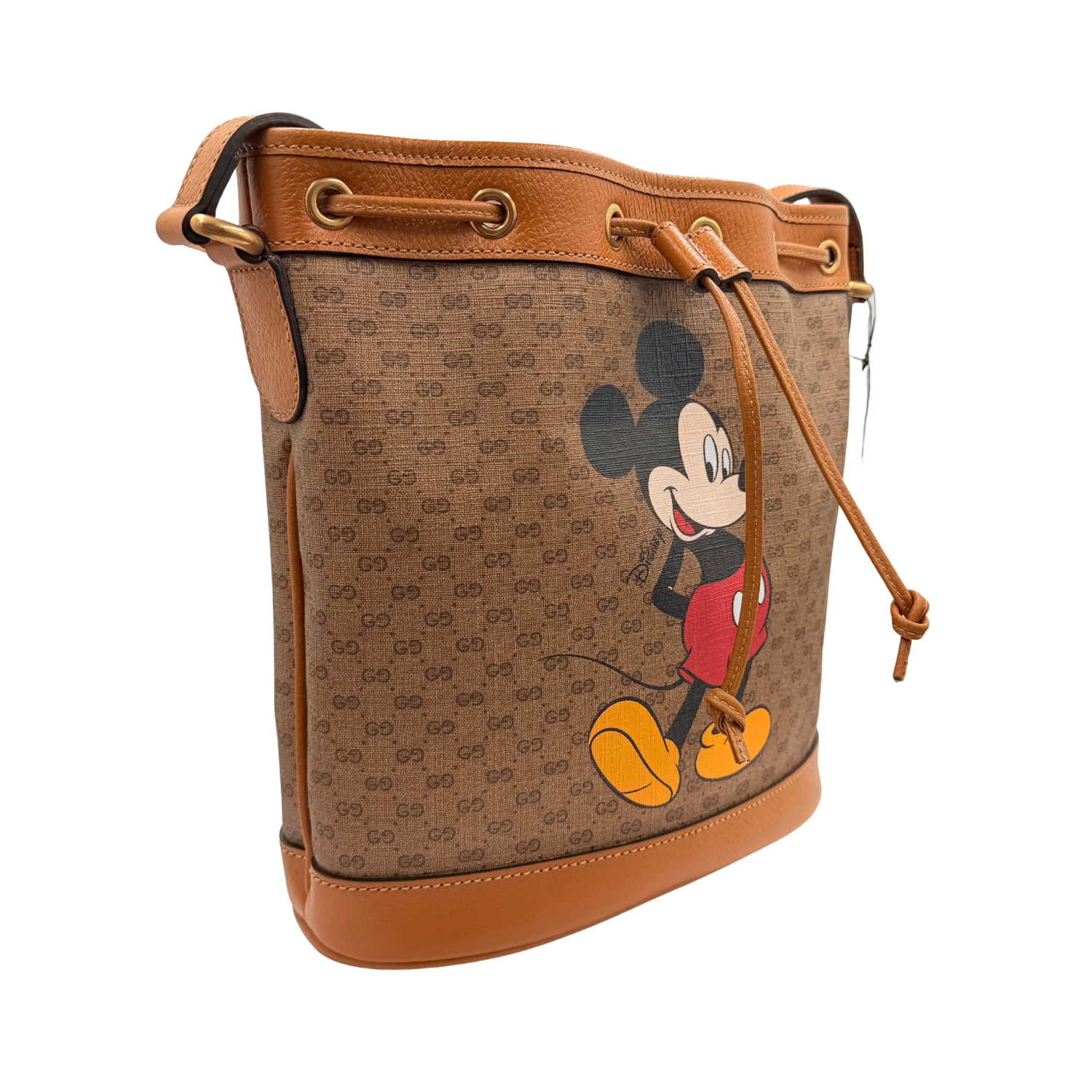 Gucci x Disney GG Supreme Monogram Bucket Bag Beige