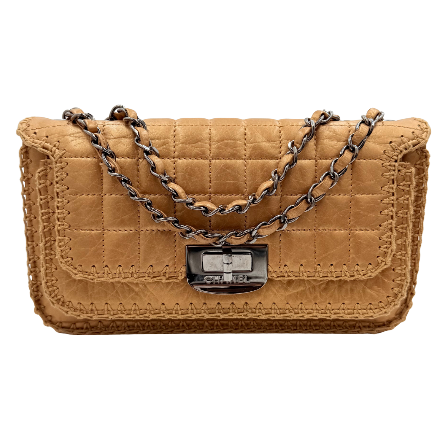 Vintage Medium Whipstitch Flap Bag