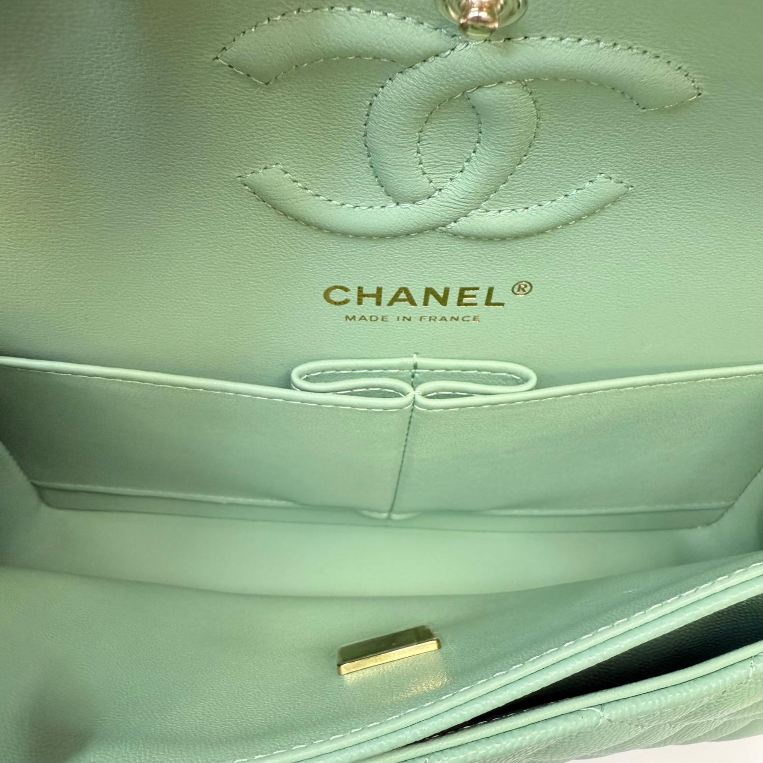 Chanel Small Classic Double Flap Light Green
