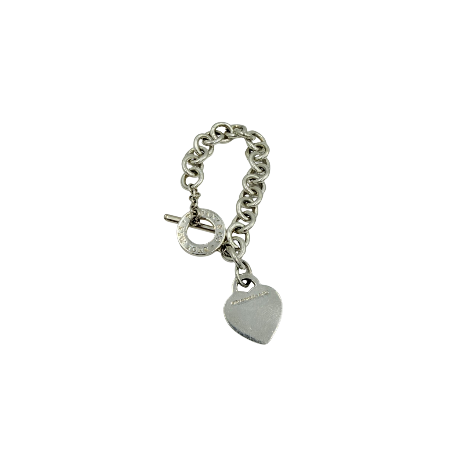 Tiffany & Co. XS Heart Tag with Diamond Toggle Bracelet Silver