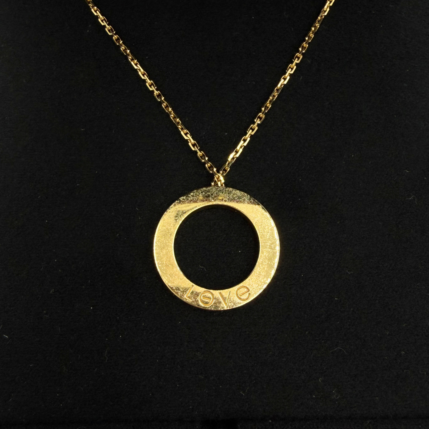 Cartier Love Necklace 3 Diamond Pendant Yellow Gold