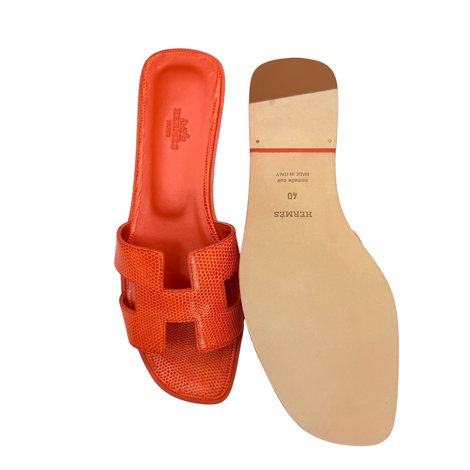 Hermès Oran Sandal Orange Synthétique