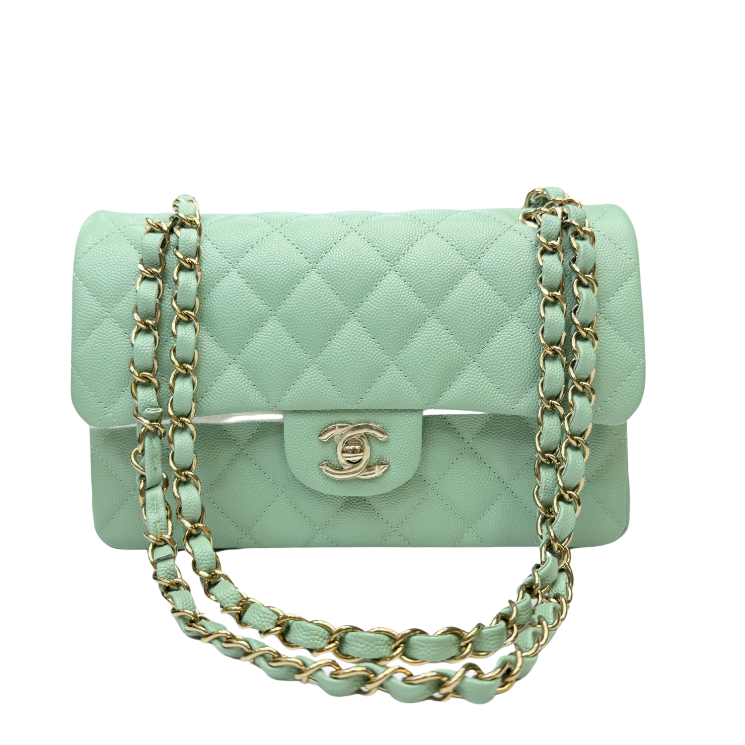 Chanel Small Classic Double Flap Light Green