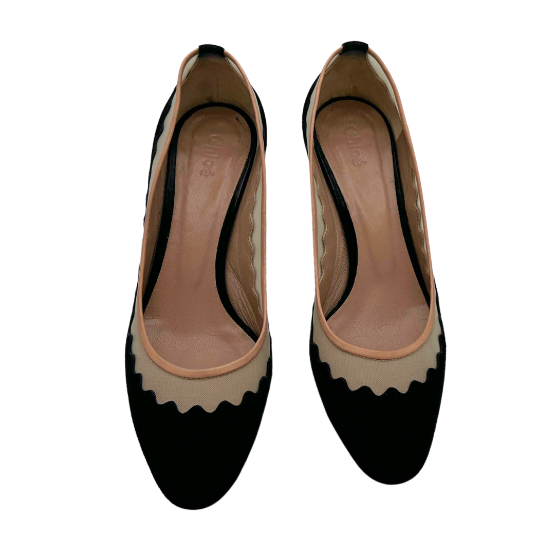 Chloe Suede Scalloped Heel